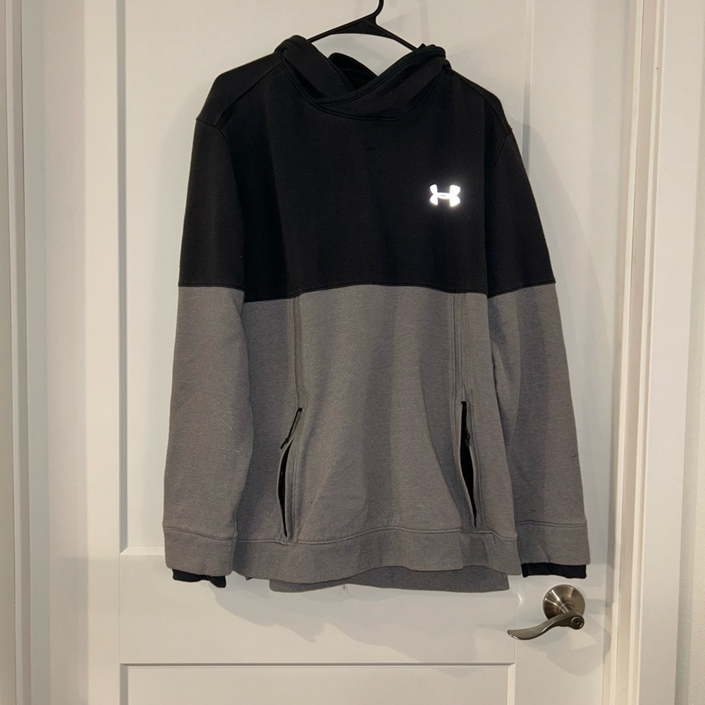 Under Armour Black and Gray Color-Blocked Hoodie